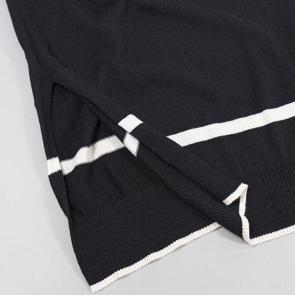 PLANET by Lauren G Pima Cotton Borderline Skirt 2 Black Mod Minimalist Timeless - Picture 11 of 16